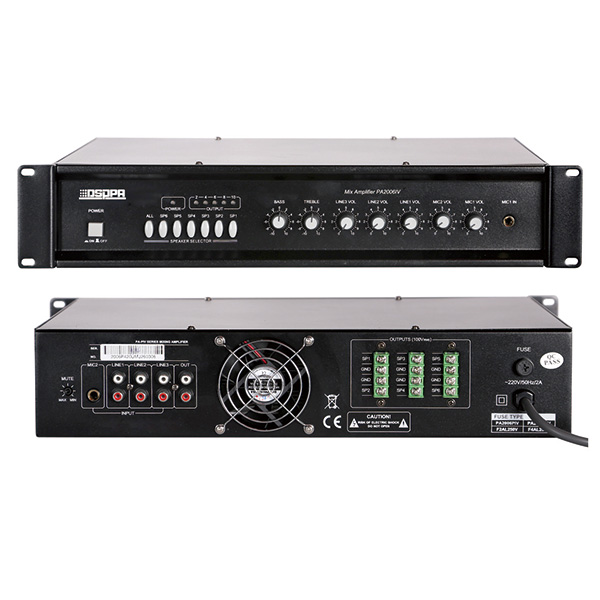 MP2012IV 6 Zonen-Mixer-Verstärker mit 2 Mikrofon- und 3 Line-Eingängen