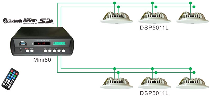 DSP5011L 6W 6,5 Zoll rahmenloser Decken lautsprecher (8Ω)