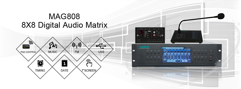 MAG808 8X8 Digital Audio Matrix