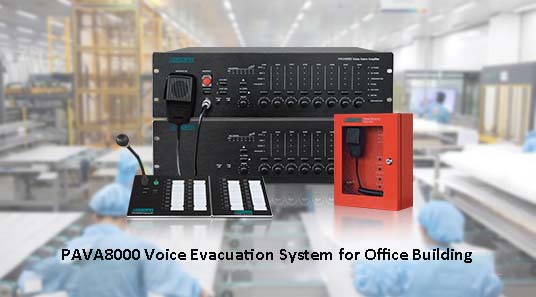 PAVA8000 Sprach-Evakuierung system für Bürogebäude