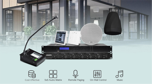 MAG505 Digital 5 × 5 Audio Matrix PA System für Restaurants