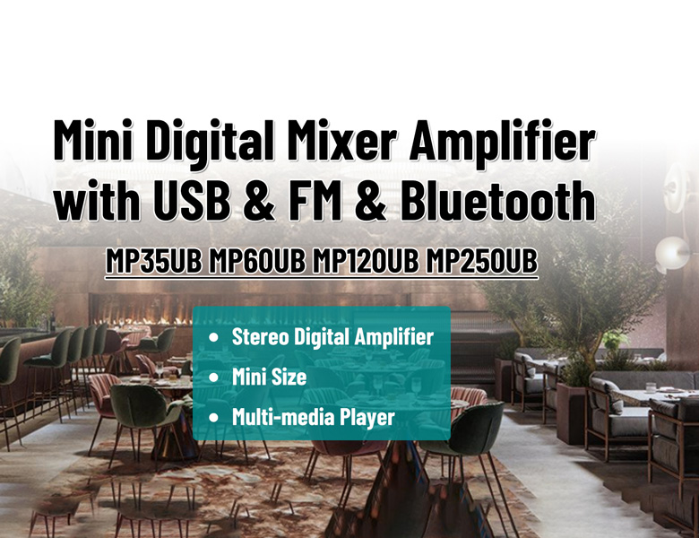 Mini Digital Mixer Verstärker mit USB & FM & Bluetooth MP35UB/MP60UB/MP120UB/MP250UB