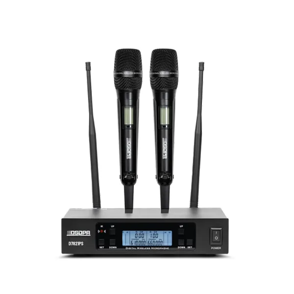 D7821PS True Diversity UHF Wireless Microphone System ( Receiver×1+Handheld Microphones×2 ) - 翻译中...