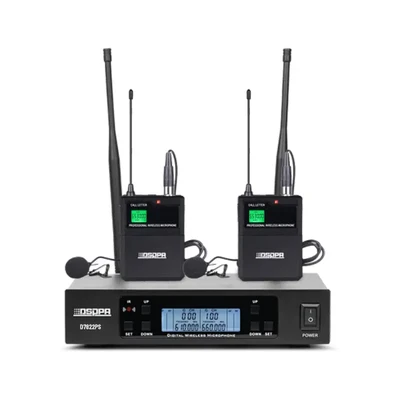 D7822PS True Diversity UHF Wireless Microphone System (Receiver×1+Lavalier Microphones×2+Bodypack Transmitters×2) - 翻译中...